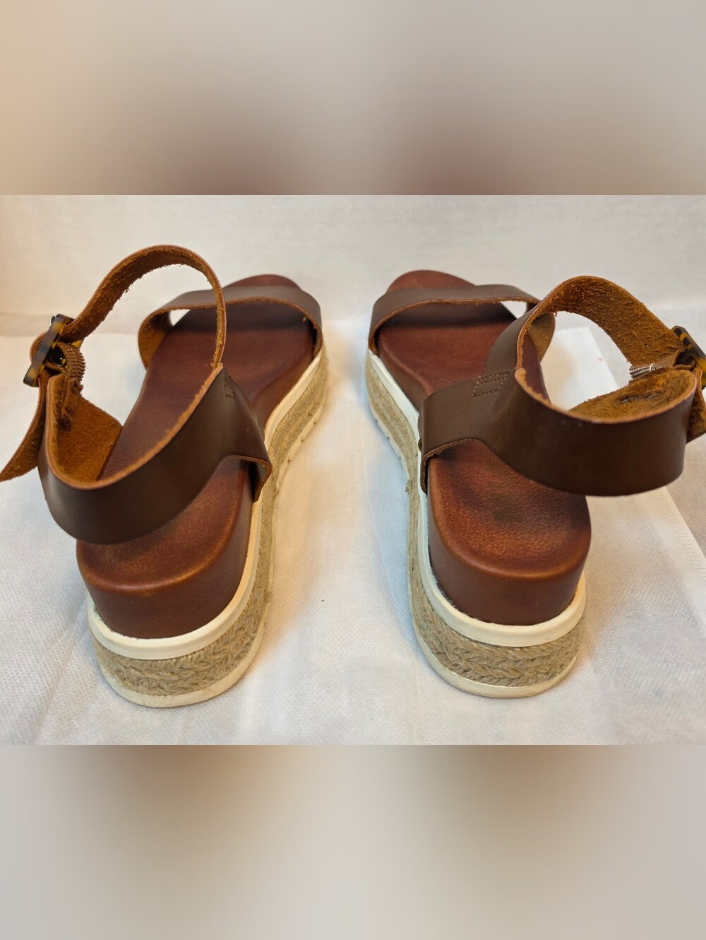MIA Kiera Cognac Espadrille Platform Sandals Size 7 - Picture 3 of 6